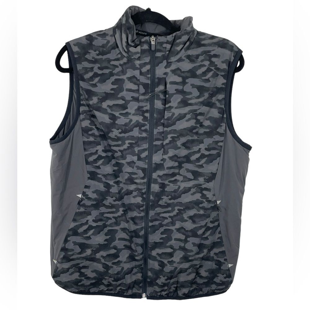 Vineyard Vines Palmero Packable‎ Vest Size SMALL Grey Camo Lightweight Men's